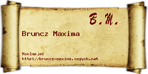 Bruncz Maxima névjegykártya